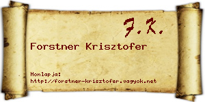 Forstner Krisztofer névjegykártya