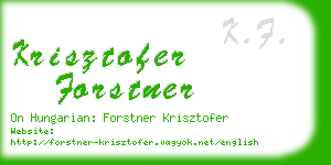 krisztofer forstner business card